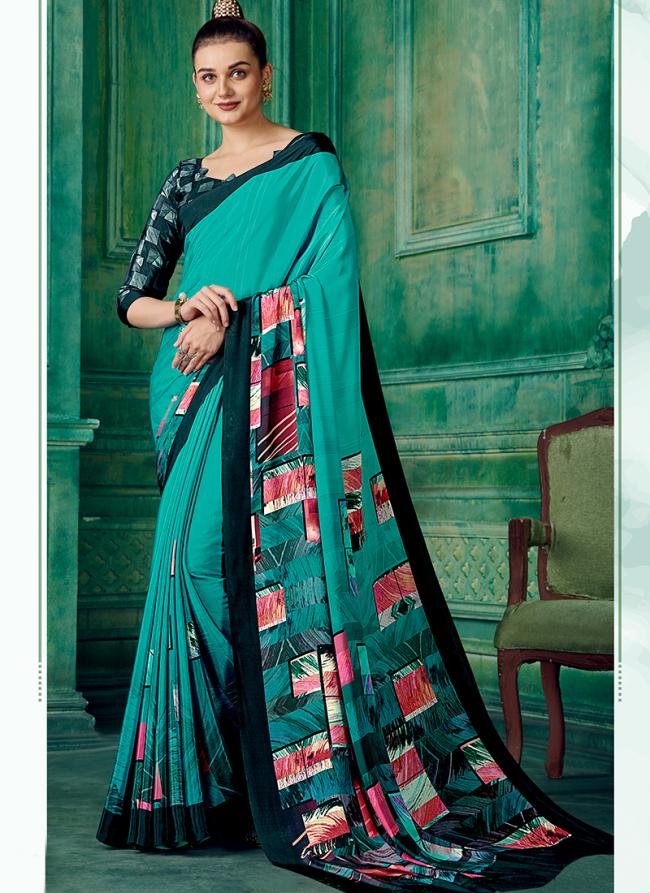 Crepe Multi Colour Casual Wear Printed Saree